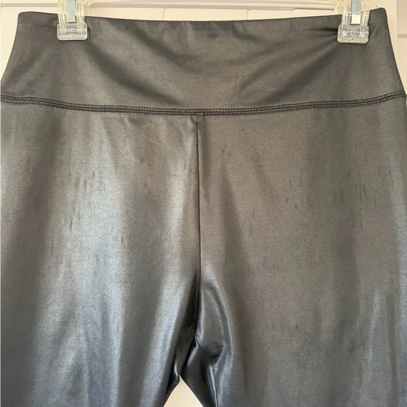 Wild Fable Black Faux Leather Leggings Size M High Rise Stretch Vegan - Picture 4 of 12